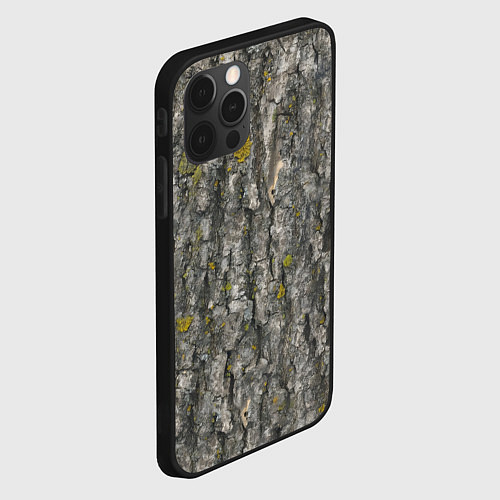Чехол iPhone 12 Pro Max Узор коры дерева / 3D-Черный – фото 2
