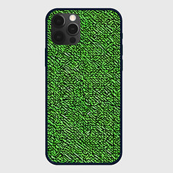Чехол iPhone 12 Pro Max Чёрные и зелёные мазки