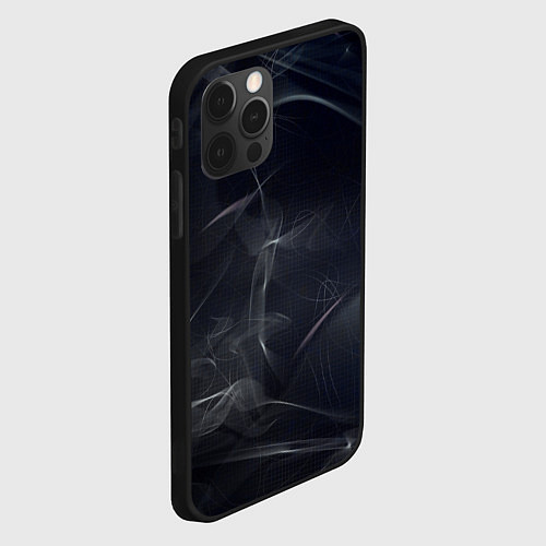 Чехол iPhone 12 Pro Max Серый дым и тьма / 3D-Черный – фото 2
