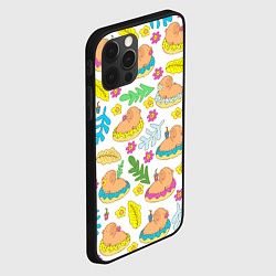 Чехол для iPhone 12 Pro Max Капибары на отдыхе, цвет: 3D-черный — фото 2