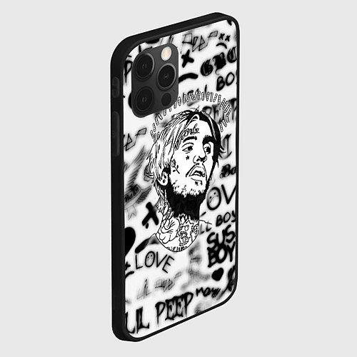 Чехол iPhone 12 Pro Max Lil peep автограф / 3D-Черный – фото 2