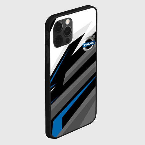 Чехол iPhone 12 Pro Max Volvo - blue sport / 3D-Черный – фото 2