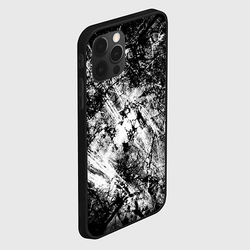 Чехол iPhone 12 Pro Max Зимний лес узоры / 3D-Черный – фото 2
