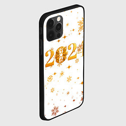 Чехол для iPhone 12 Pro Max Новый 2024 год - золотой, цвет: 3D-черный — фото 2