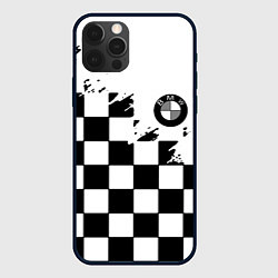 Чехол для iPhone 12 Pro Max BMW black geometry splash, цвет: 3D-черный