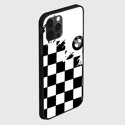 Чехол iPhone 12 Pro Max BMW black geometry splash / 3D-Черный – фото 2