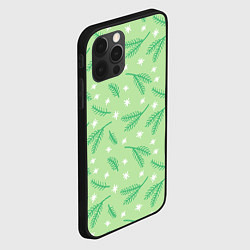 Чехол для iPhone 12 Pro Max Узор с новогодней еловой ветвью, цвет: 3D-черный — фото 2