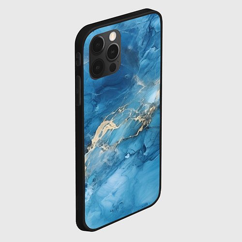 Чехол iPhone 12 Pro Max Синий мрамор / 3D-Черный – фото 2