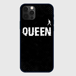 Чехол для iPhone 12 Pro Max Queen glitch на темном фоне посередине, цвет: 3D-черный