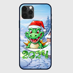 Чехол iPhone 12 Pro Max Милый зеленый дракончик 2024 год