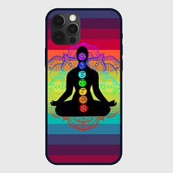 Чехол для iPhone 12 Pro Max Символ кундалини йоги - чакры исцеления, цвет: 3D-черный