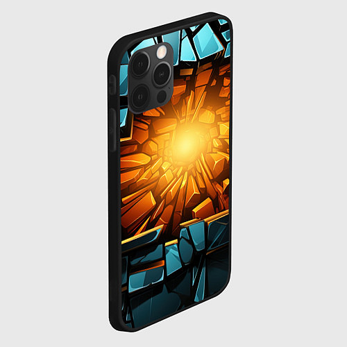 Чехол iPhone 12 Pro Max Геометрическая огненная яма иллюзия / 3D-Черный – фото 2