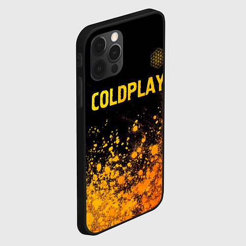 Чехол iPhone 12 Pro Max Coldplay - gold gradient посередине / 3D-Черный – фото 2