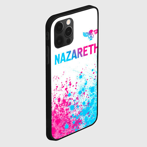 Чехол iPhone 12 Pro Max Nazareth neon gradient style посередине / 3D-Черный – фото 2