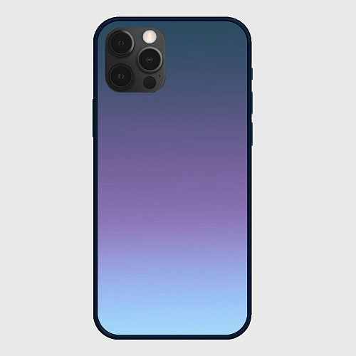 Чехол iPhone 12 Pro Max Градиент синий фиолетовый голубой / 3D-Черный – фото 1