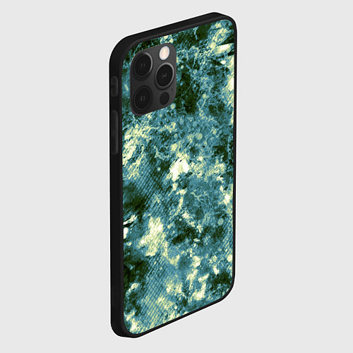 Чехол iPhone 12 Pro Max Абстракция - ocean in grunge style / 3D-Черный – фото 2