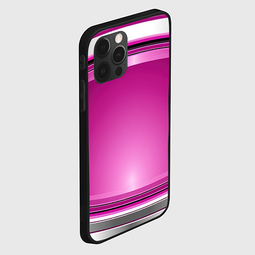 Чехол iPhone 12 Pro Max Розовый выпуклый фон / 3D-Черный – фото 2