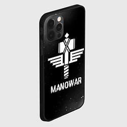 Чехол для iPhone 12 Pro Max Manowar glitch на темном фоне, цвет: 3D-черный — фото 2