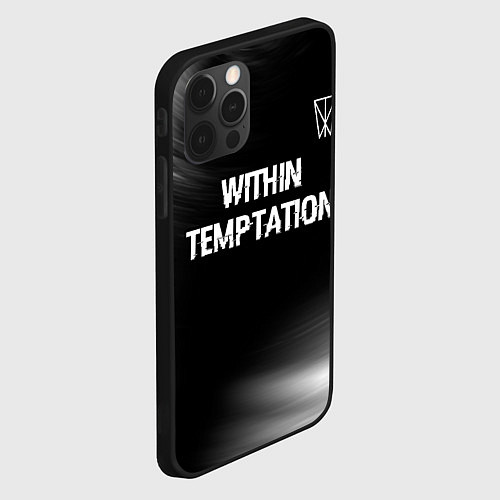 Чехол iPhone 12 Pro Max Within Temptation glitch на темном фоне посередине / 3D-Черный – фото 2