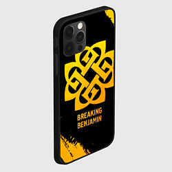 Чехол для iPhone 12 Pro Max Breaking Benjamin - gold gradient, цвет: 3D-черный — фото 2