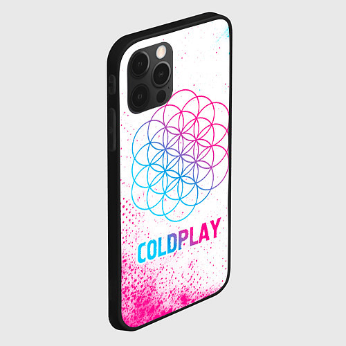 Чехол iPhone 12 Pro Max Coldplay neon gradient style / 3D-Черный – фото 2