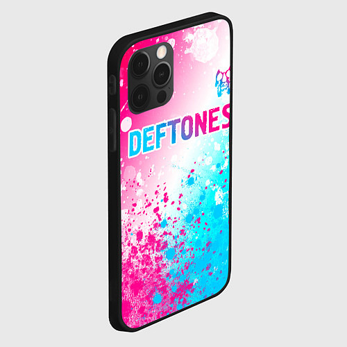 Чехол iPhone 12 Pro Max Deftones neon gradient style посередине / 3D-Черный – фото 2