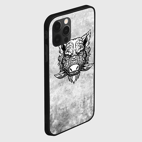 Чехол iPhone 12 Pro Max Texture - дикий секач / 3D-Черный – фото 2