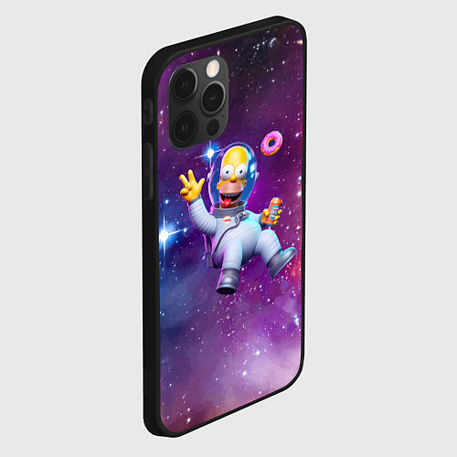 Чехол iPhone 12 Pro Max Homer Simpson in space - ai art / 3D-Черный – фото 2