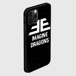 Чехол для iPhone 12 Pro Max Imagine Dragons glitch на темном фоне, цвет: 3D-черный — фото 2