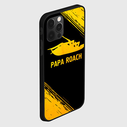 Чехол iPhone 12 Pro Max Papa Roach - gold gradient / 3D-Черный – фото 2