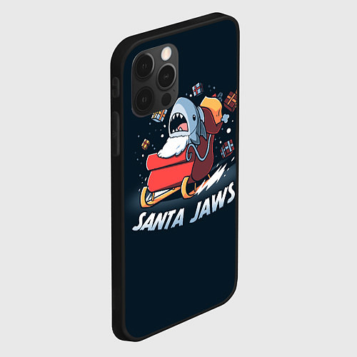 Чехол iPhone 12 Pro Max Santa Jaws / 3D-Черный – фото 2