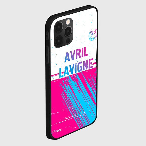 Чехол iPhone 12 Pro Max Avril Lavigne neon gradient style посередине / 3D-Черный – фото 2