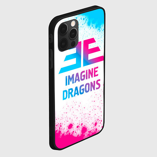 Чехол iPhone 12 Pro Max Imagine Dragons neon gradient style / 3D-Черный – фото 2