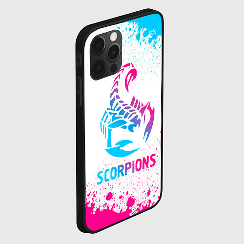 Чехол iPhone 12 Pro Max Scorpions neon gradient style / 3D-Черный – фото 2