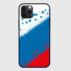 Чехол для iPhone 12 Pro Max Российский триколор, цвет: 3D-черный