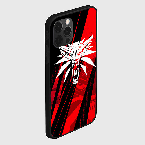 Чехол iPhone 12 Pro Max The witcher - red sport / 3D-Черный – фото 2