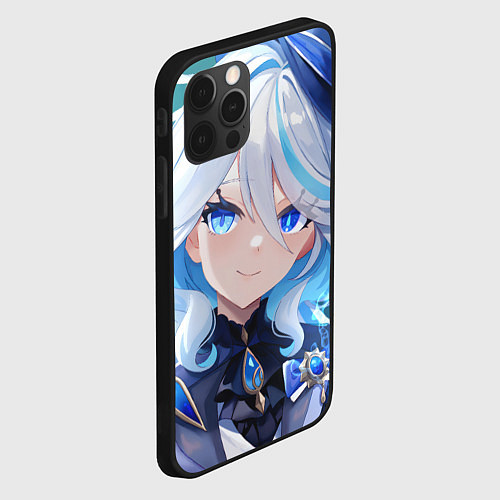 Чехол iPhone 12 Pro Max Genshin Impact Furina Smile / 3D-Черный – фото 2