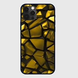 Чехол iPhone 12 Pro Max Золотые хромированные осколки