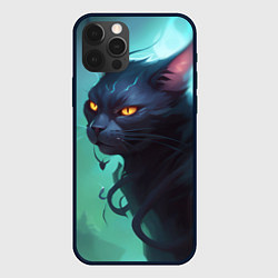 Чехол для iPhone 12 Pro Max Демонический котик черный - big picture, цвет: 3D-черный