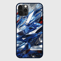 Чехол для iPhone 12 Pro Max Абстрактные осколки стеклянных кристалов, цвет: 3D-черный