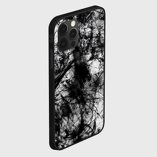 Чехол iPhone 12 Pro Max Белый камуфляж / 3D-Черный – фото 2