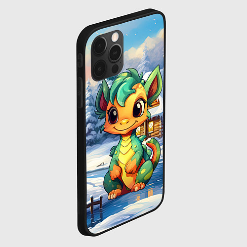 Чехол iPhone 12 Pro Max Крошечный дракон зимы 2024 / 3D-Черный – фото 2