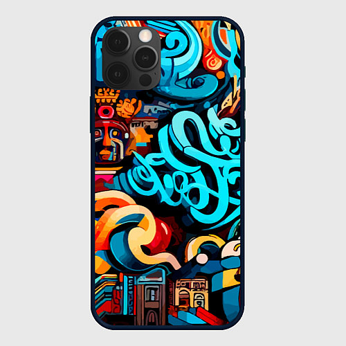 Чехол iPhone 12 Pro Max Abstract graffiti - ai art / 3D-Черный – фото 1