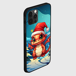 Чехол для iPhone 12 Pro Max Маленький новогодний милый дракошка 2024, цвет: 3D-черный — фото 2