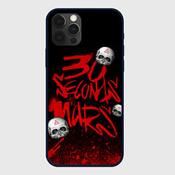 Чехол для iPhone 12 Pro Max Thirty seconds to mars skulls, цвет: 3D-черный