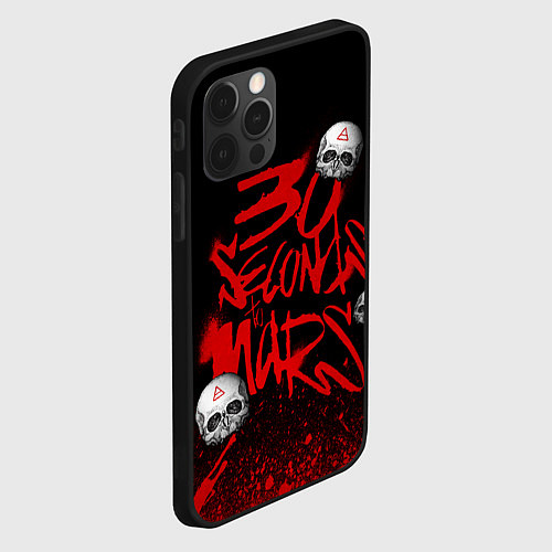 Чехол iPhone 12 Pro Max Thirty seconds to mars skulls / 3D-Черный – фото 2