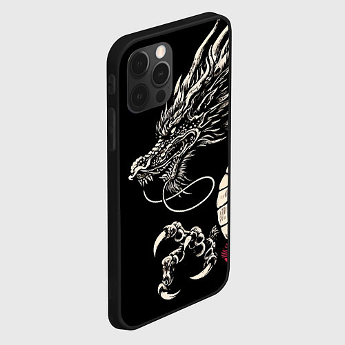 Чехол iPhone 12 Pro Max Japanese dragon - irezumi - art / 3D-Черный – фото 2