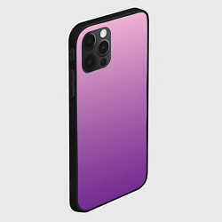 Чехол для iPhone 12 Pro Max Нежный розовый и насыщенный малиновый градиент, цвет: 3D-черный — фото 2