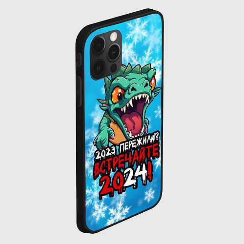 Чехол iPhone 12 Pro Max 2023 пережили встречайте 2024 / 3D-Черный – фото 2