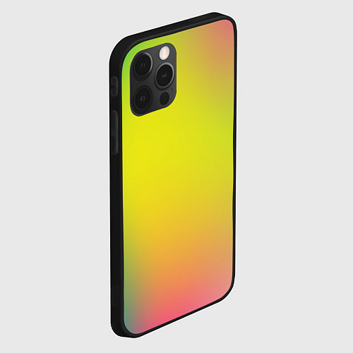 Чехол iPhone 12 Pro Max Желтый и зеленый градиент / 3D-Черный – фото 2